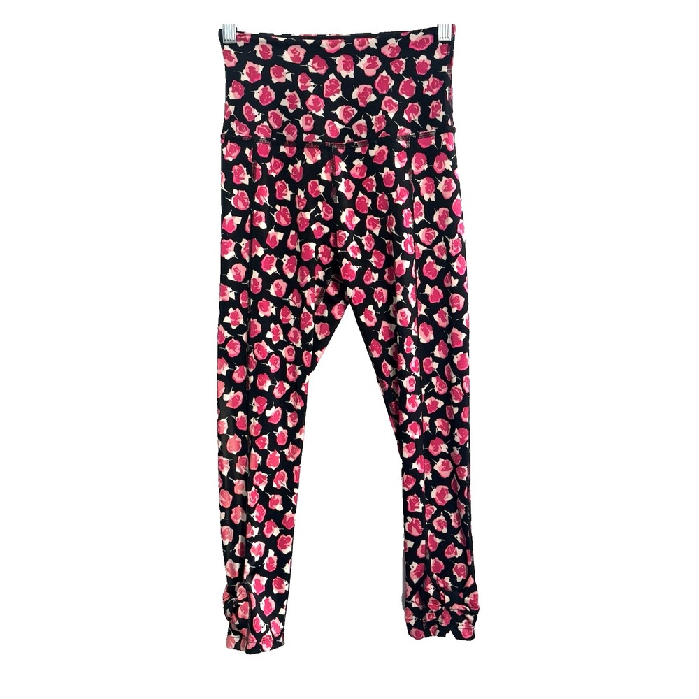 Kate Spade BEYOND YOGA Cinched Side‎ Bow High Waist Leggings Pink Black M 25-15